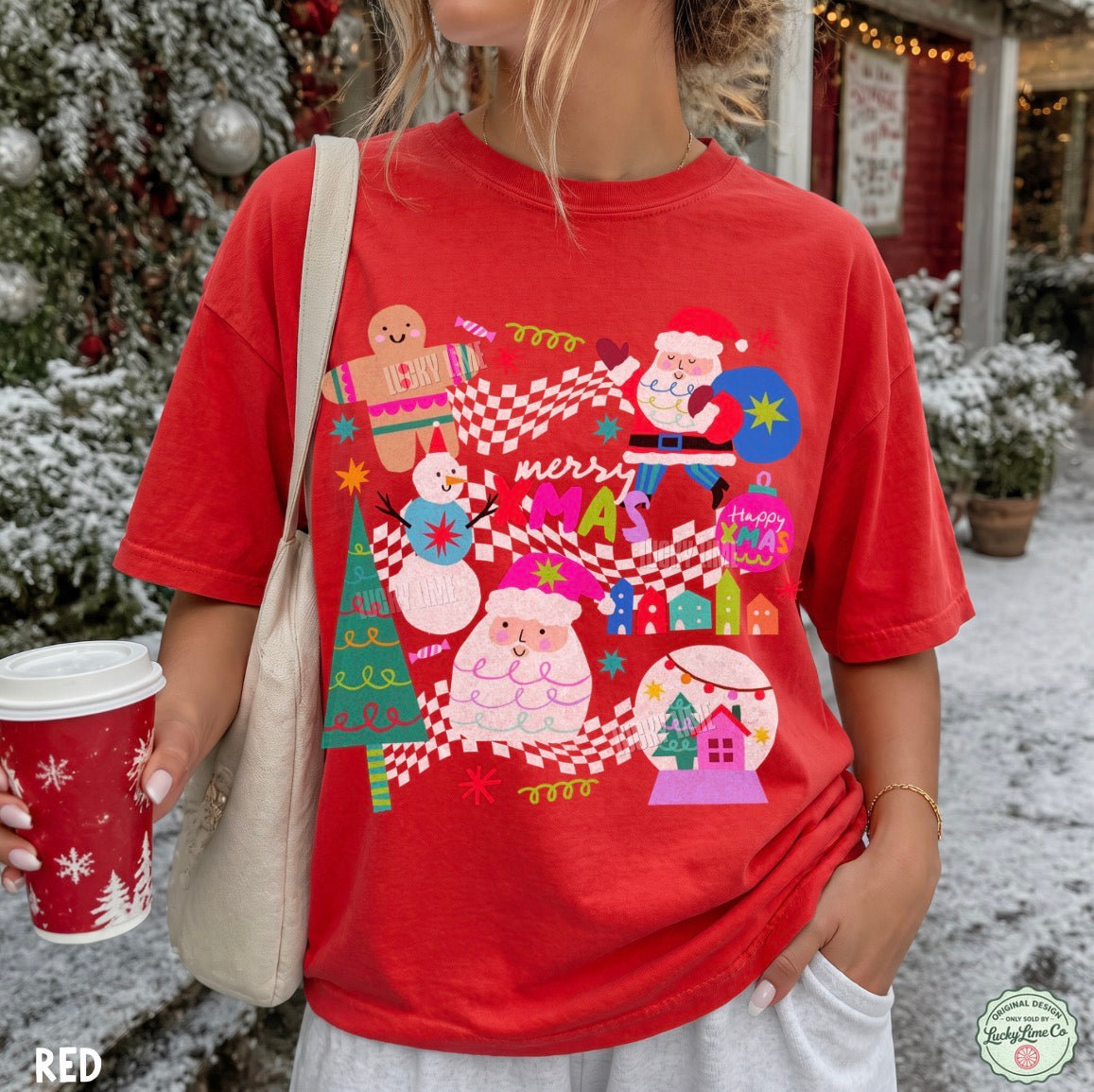 Retro Christmas Collage Comfort Colors® T-shirt