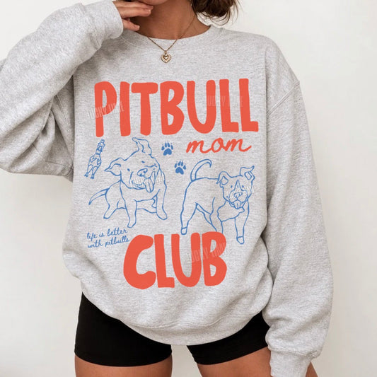 Pitbull Mom Club Crewneck Sweatshirt