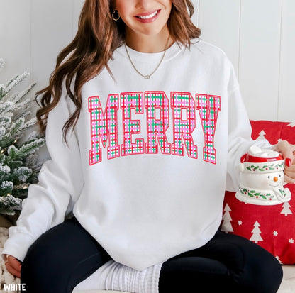 Comfort Colors® Merry Pink Plaid Sweatshirt