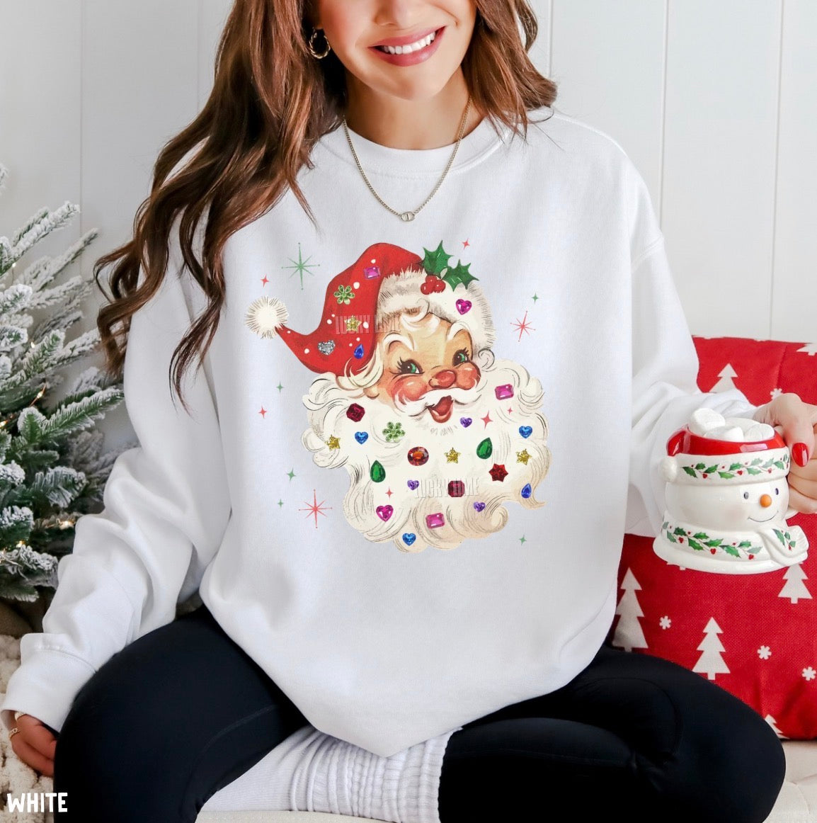Whimsy Rhinestone Santa Comfort Colors® Sweatshirt