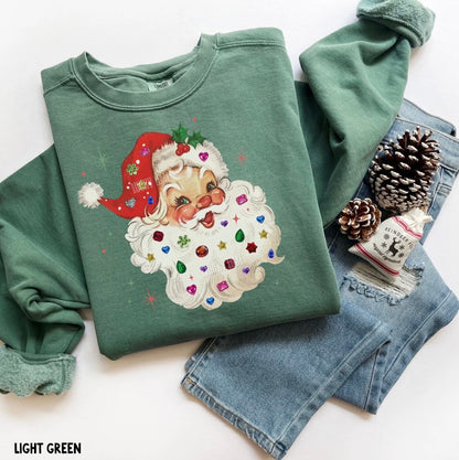 Whimsy Rhinestone Santa Comfort Colors® Sweatshirt