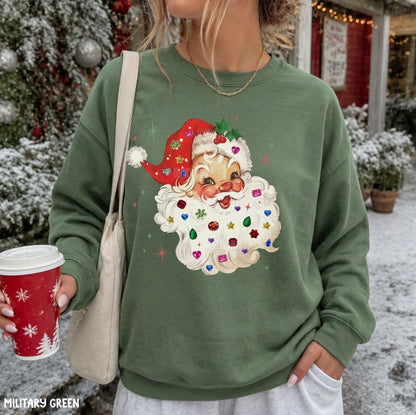 Whimsy Rhinestone Santa Crewneck Sweatshirt