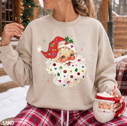 Whimsy Rhinestone Santa Crewneck Sweatshirt