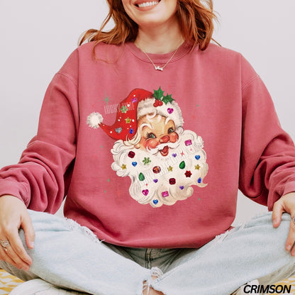 Whimsy Rhinestone Santa Comfort Colors® Sweatshirt
