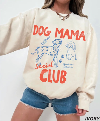 Dog Mama Social Club Comfort Colors® Lightweight Crewneck Sweatshirt