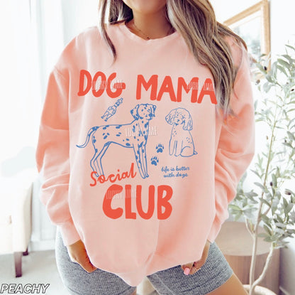 Dog Mama Social Club Comfort Colors® Lightweight Crewneck Sweatshirt