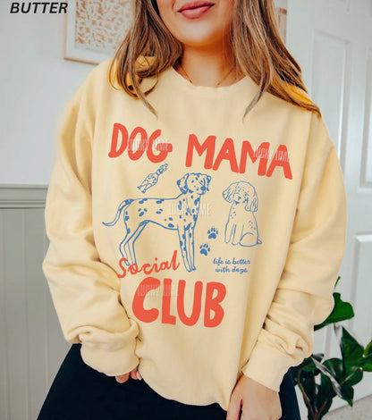 Dog Mama Social Club Comfort Colors® Lightweight Crewneck Sweatshirt