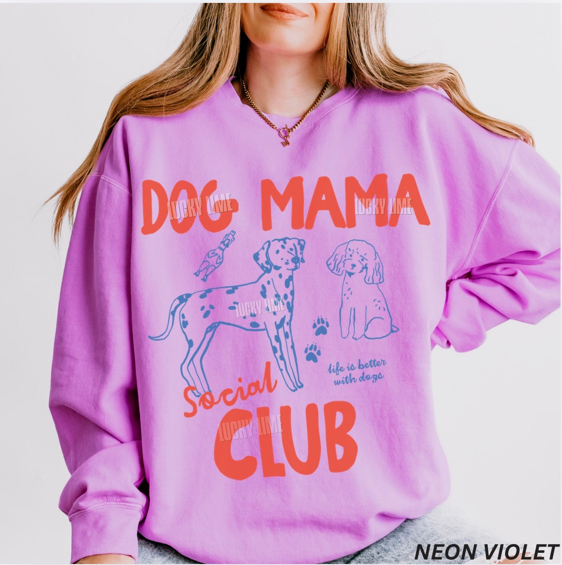 Dog Mama Social Club Comfort Colors® Lightweight Crewneck Sweatshirt