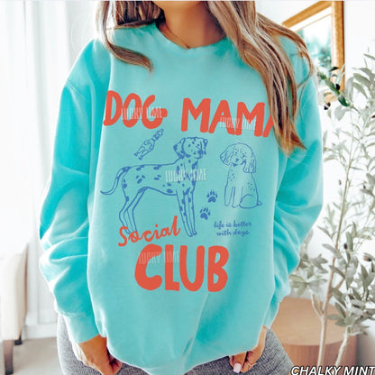 Dog Mama Social Club Comfort Colors® Lightweight Crewneck Sweatshirt