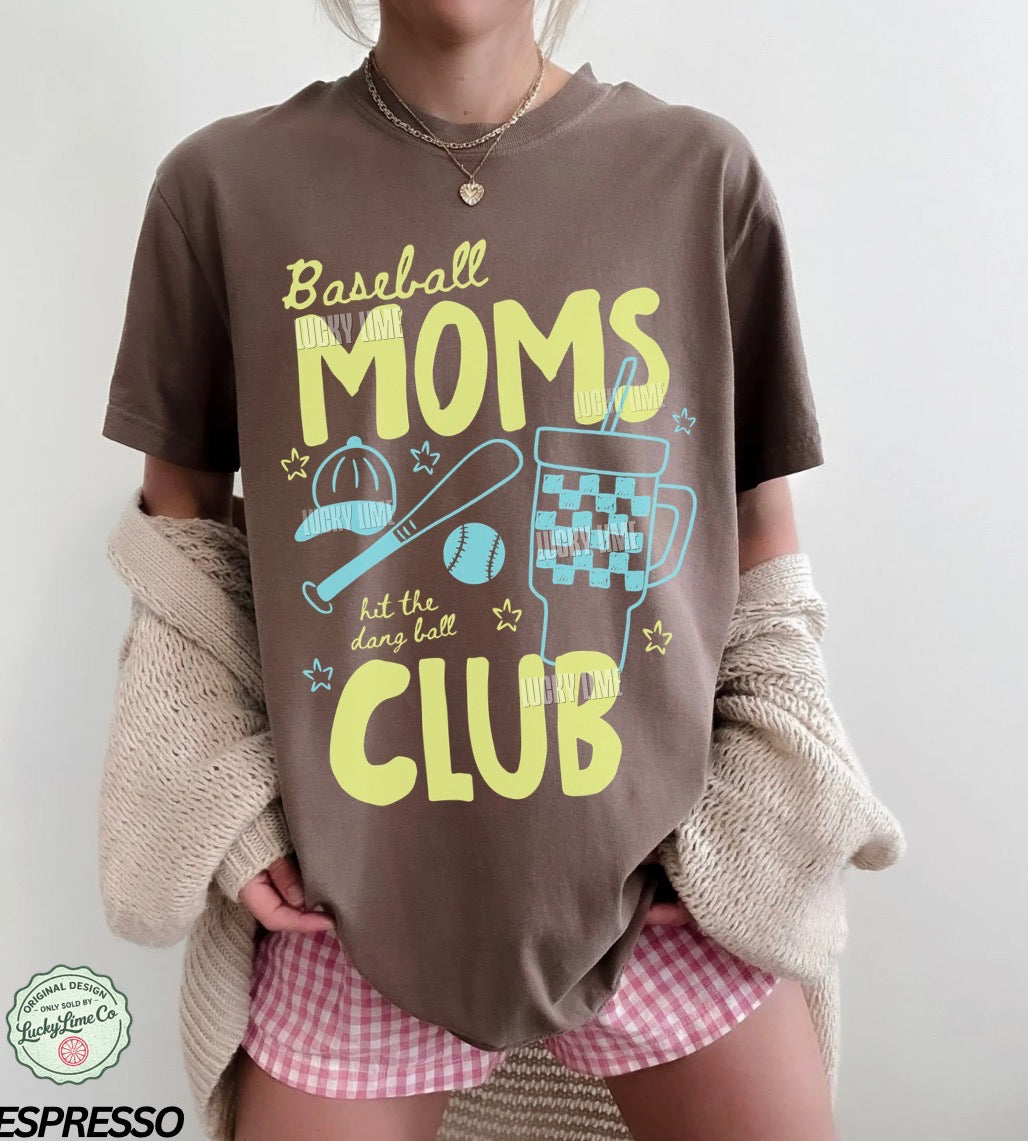 Baseball Moms Club Comfort Colors® T-shirt (Green/Blue)