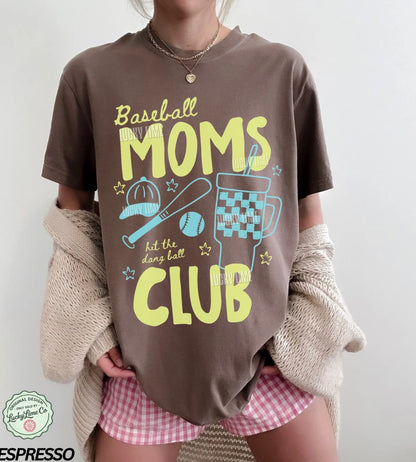 Baseball Moms Club Comfort Colors® T-shirt (Green/Blue)