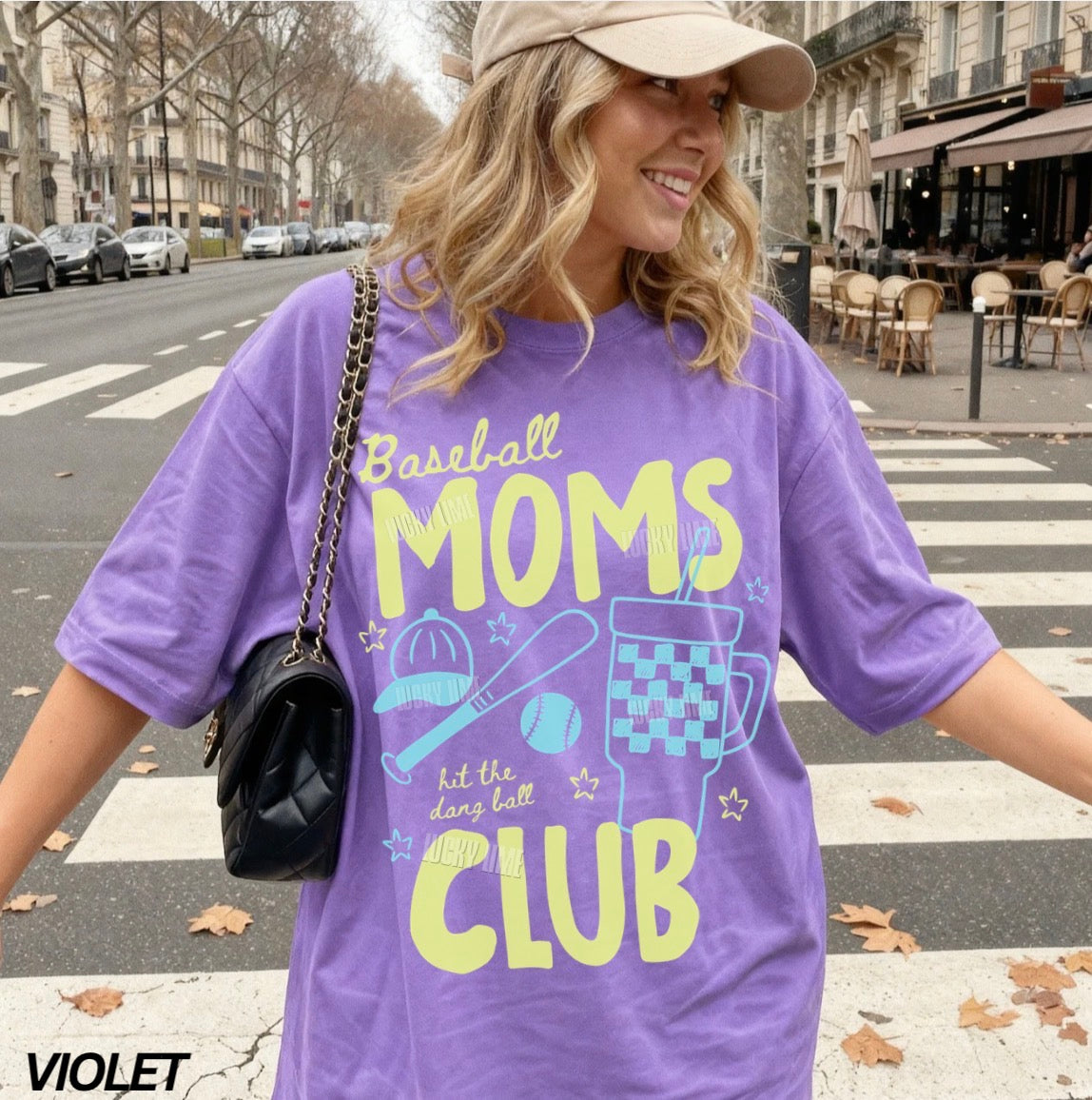 Baseball Moms Club Comfort Colors® T-shirt (Green/Blue)