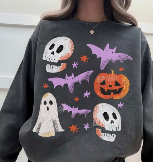 Retro Halloween Collage Comfort Colors® Sweatshirt