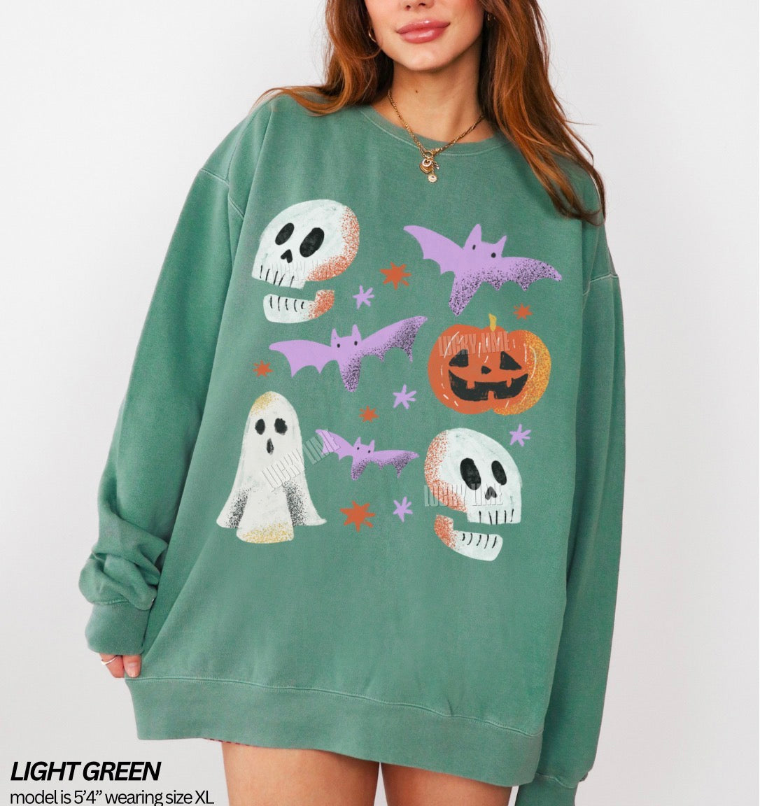 Retro Halloween Collage Comfort Colors® Sweatshirt