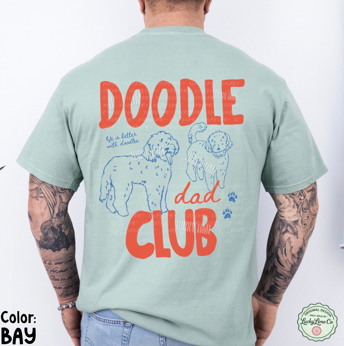 Doodle Dad Club Back Only Design Comfort Colors® T-Shirt