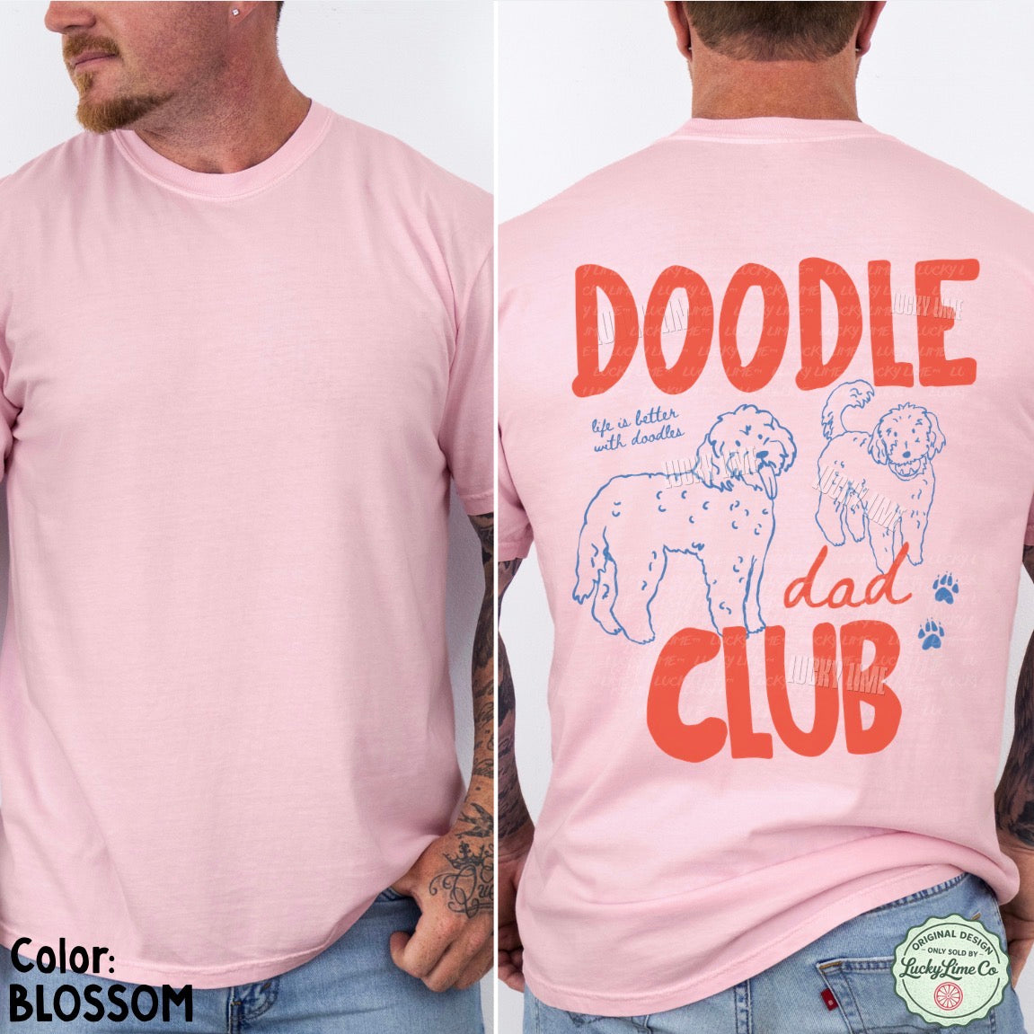 Doodle Dad Club Back Only Design Comfort Colors® T-Shirt