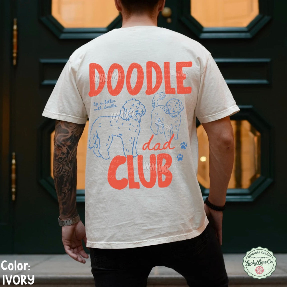 Doodle Dad Club Back Only Design Comfort Colors® T-Shirt