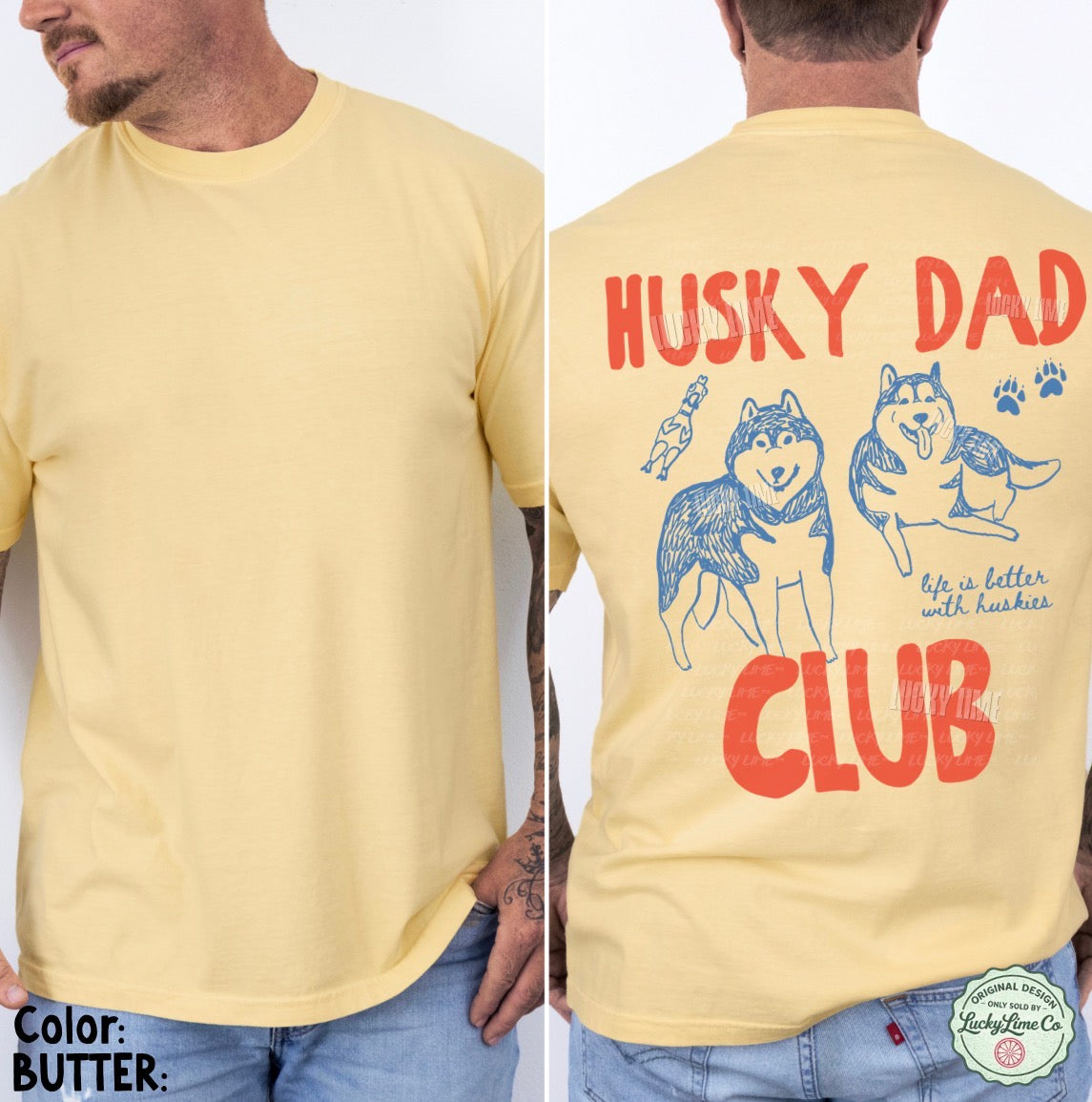Husky Dad Club Back Only Comfort Colors® T-shirt