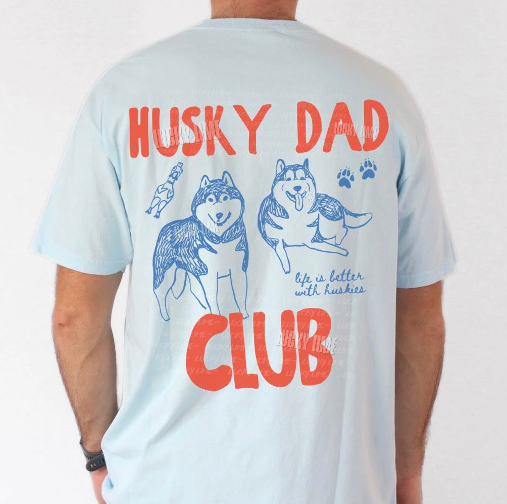 Husky Dad Club Back Only Comfort Colors® T-shirt