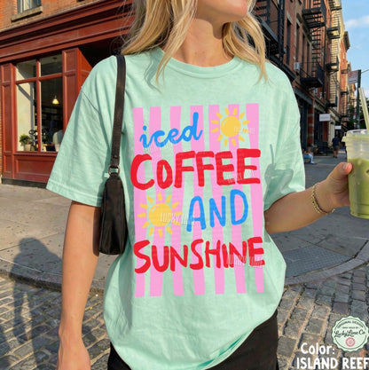 Iced Coffee and Sunshine Pink Stripes Comfort Colors® T-shirt