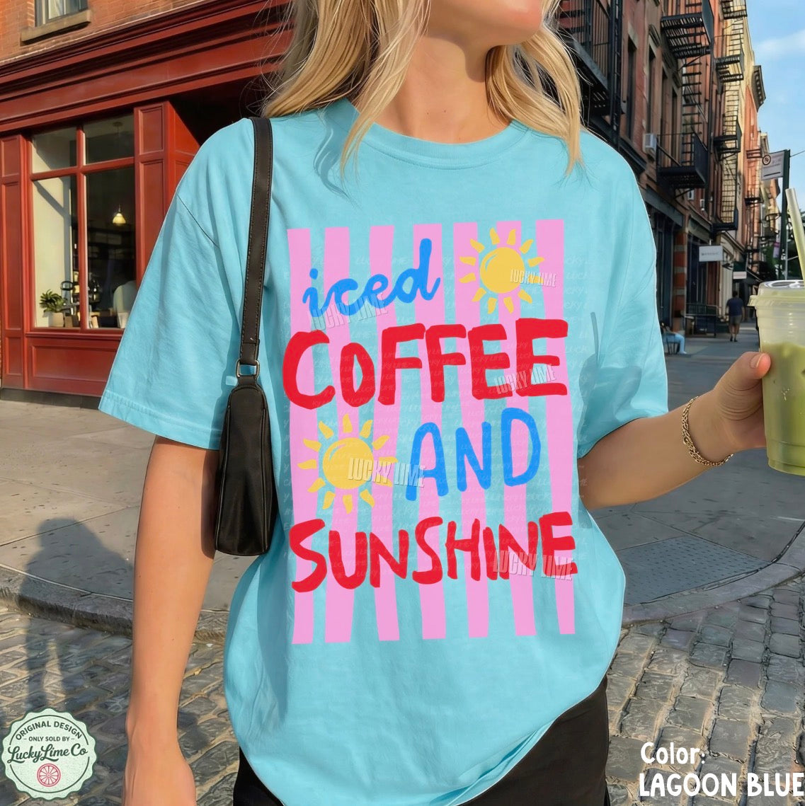 Iced Coffee and Sunshine Pink Stripes Comfort Colors® T-shirt