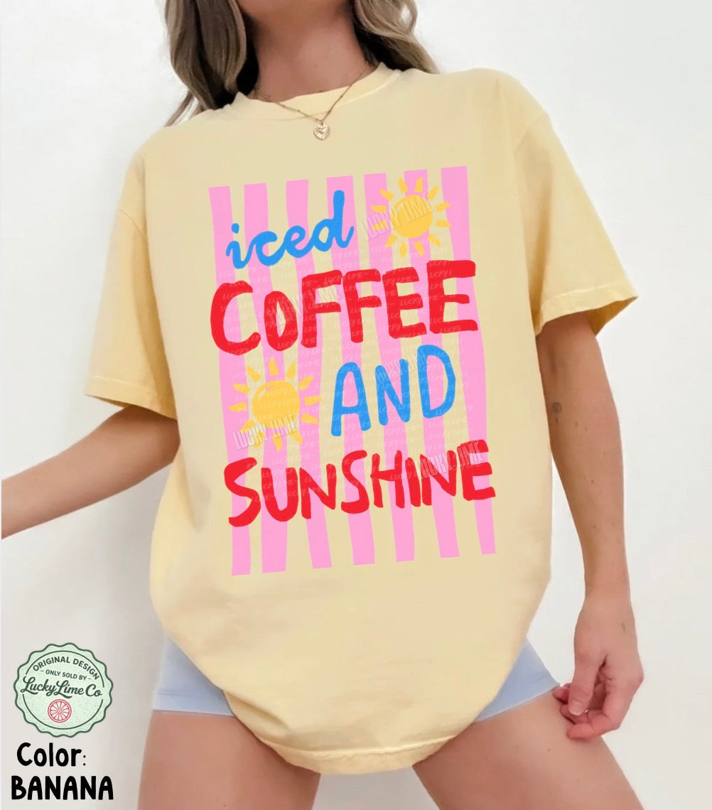 Iced Coffee and Sunshine Pink Stripes Comfort Colors® T-shirt