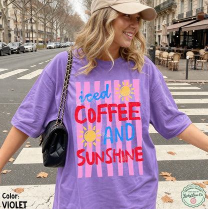Iced Coffee and Sunshine Pink Stripes Comfort Colors® T-shirt