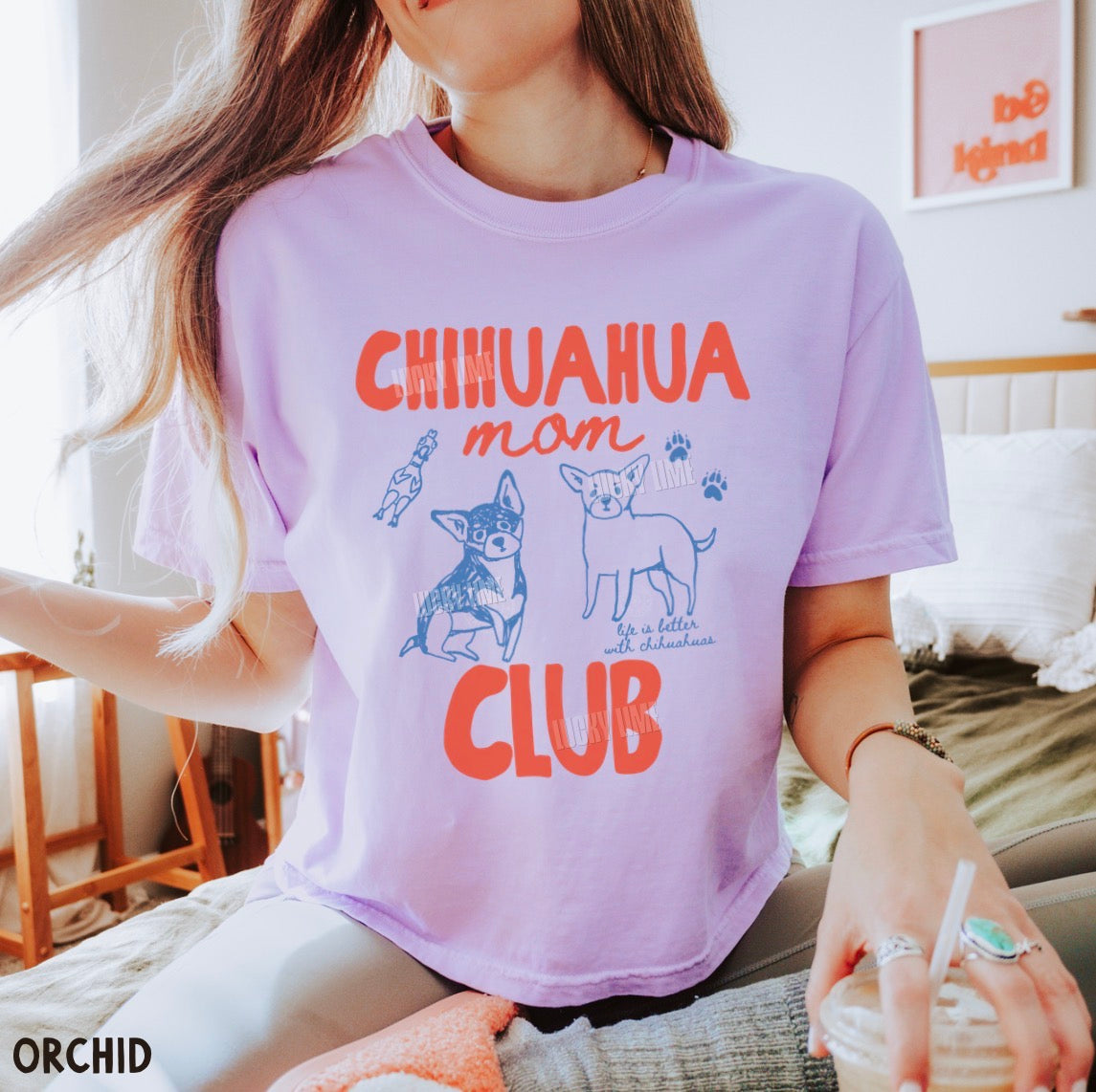 Chihuahua Mom Club Comfort Colors® Women's Cropped Boxy Tee