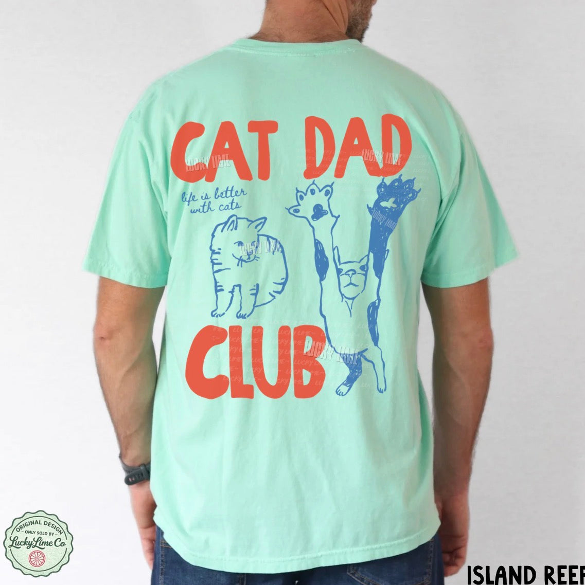 Cat Dad Club BACK ONLY Comfort Colors® T-shirt