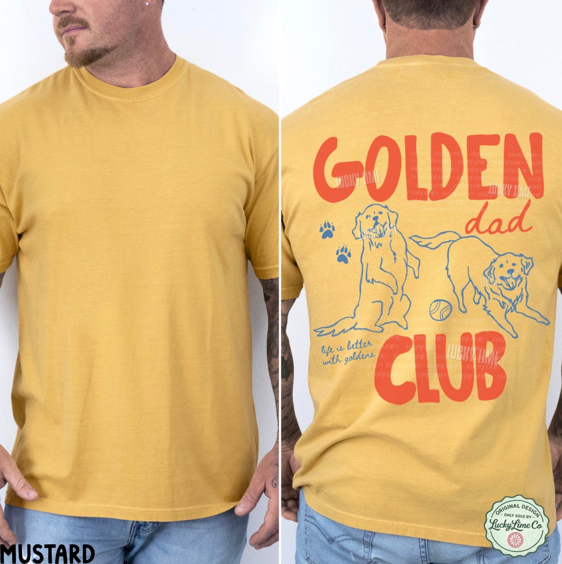 Golden Dad Club BACK ONLY Comfort Colors® T-shirt