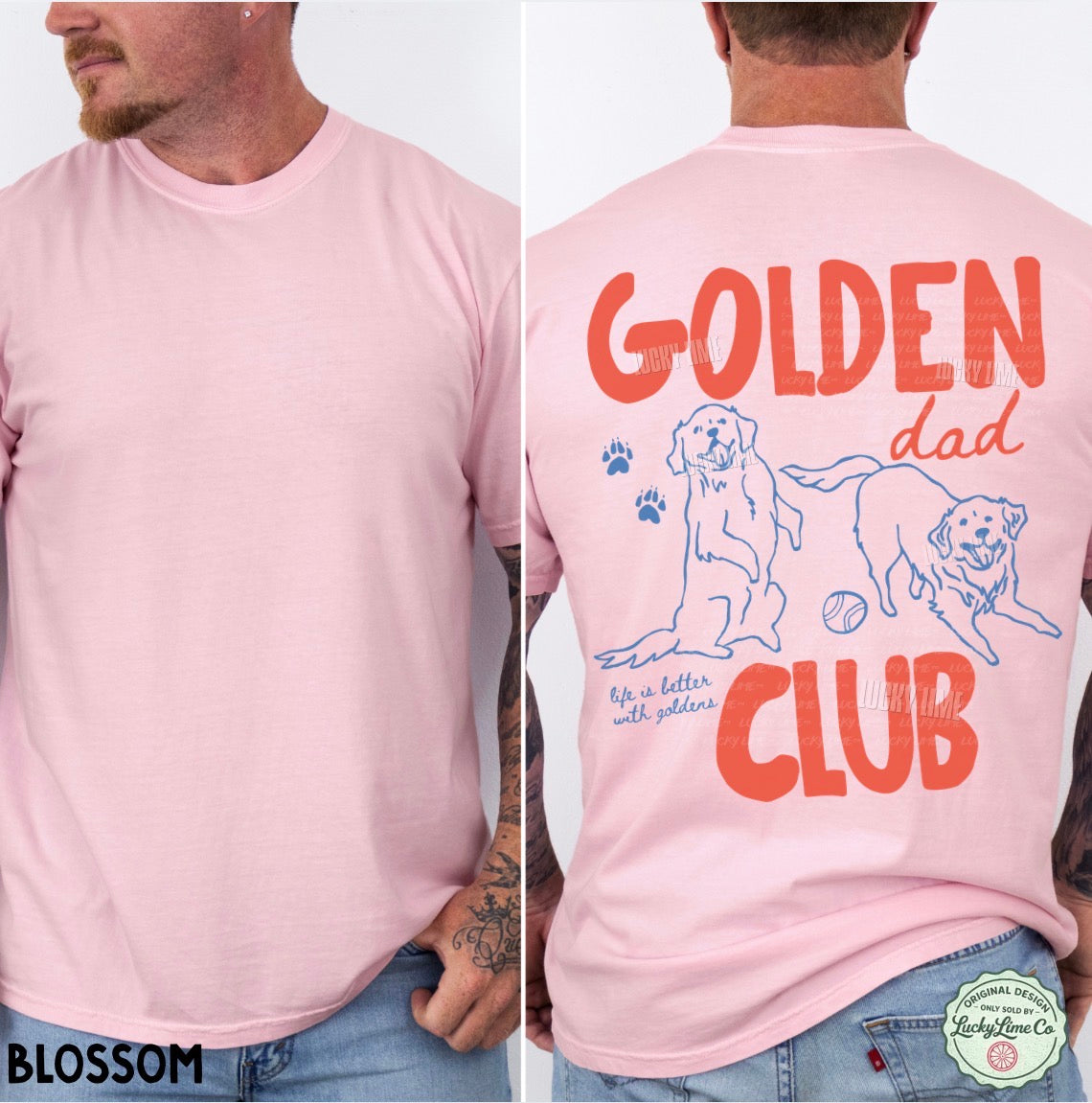 Golden Dad Club BACK ONLY Comfort Colors® T-shirt
