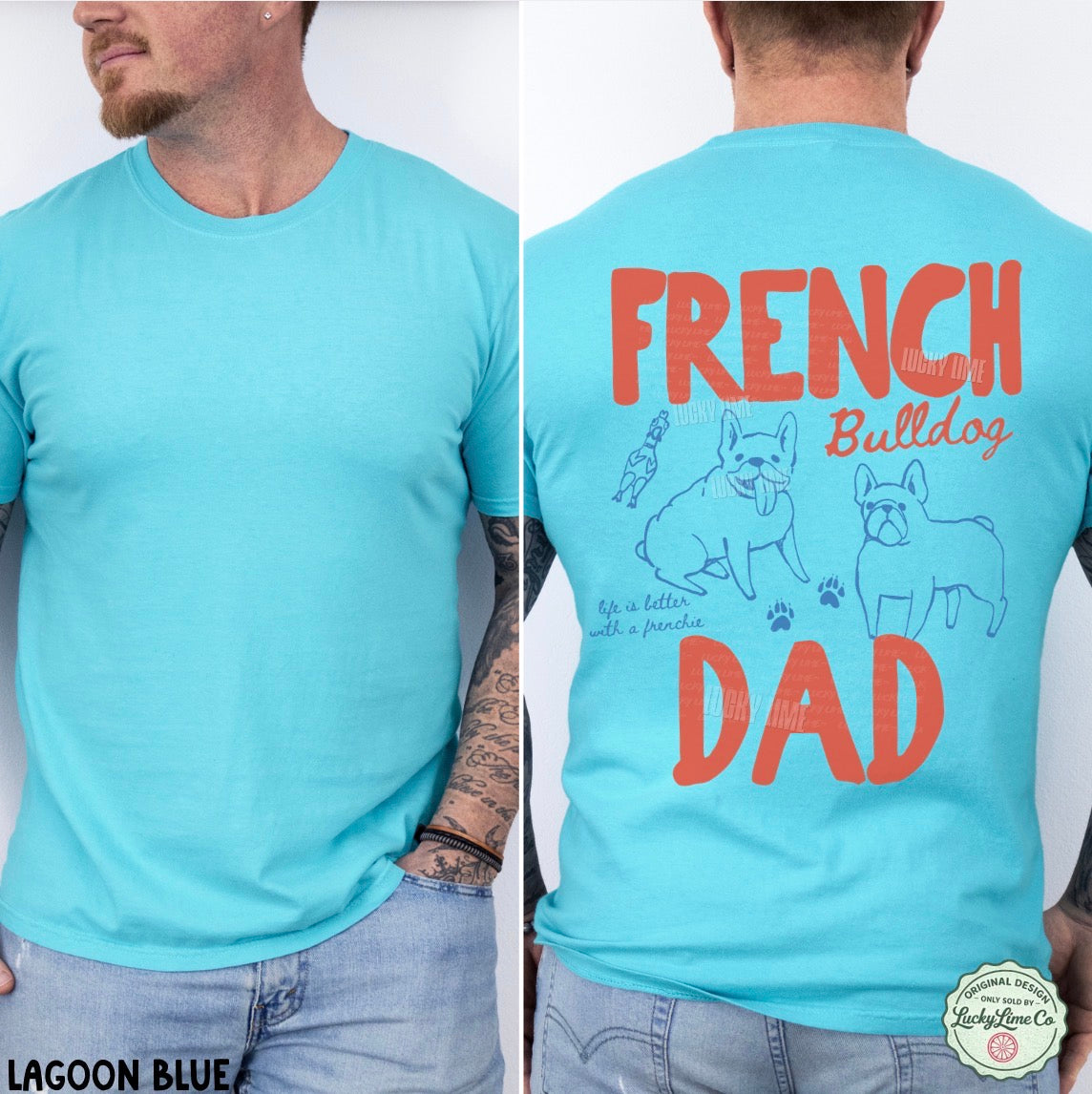 French Bulldog Dad BACK ONLY Comfort Colors® T-shirt