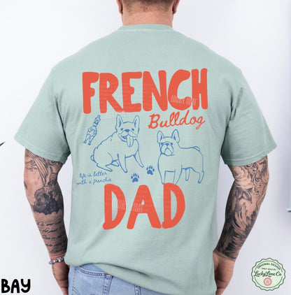 French Bulldog Dad BACK ONLY Comfort Colors® T-shirt