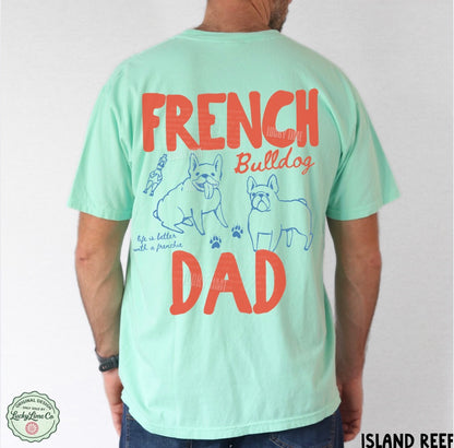 French Bulldog Dad BACK ONLY Comfort Colors® T-shirt