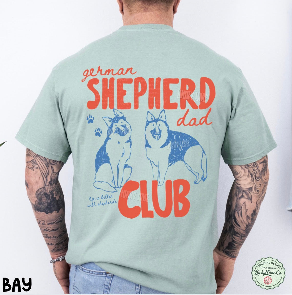 German Shepherd Dad Club BACK ONLY Comfort Colors® T-shirt
