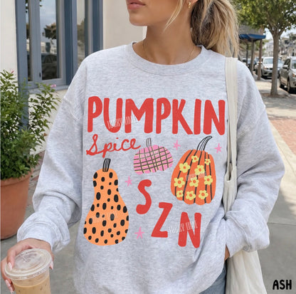 Pumpkin Spice SZN Distressed Crewneck Sweatshirt