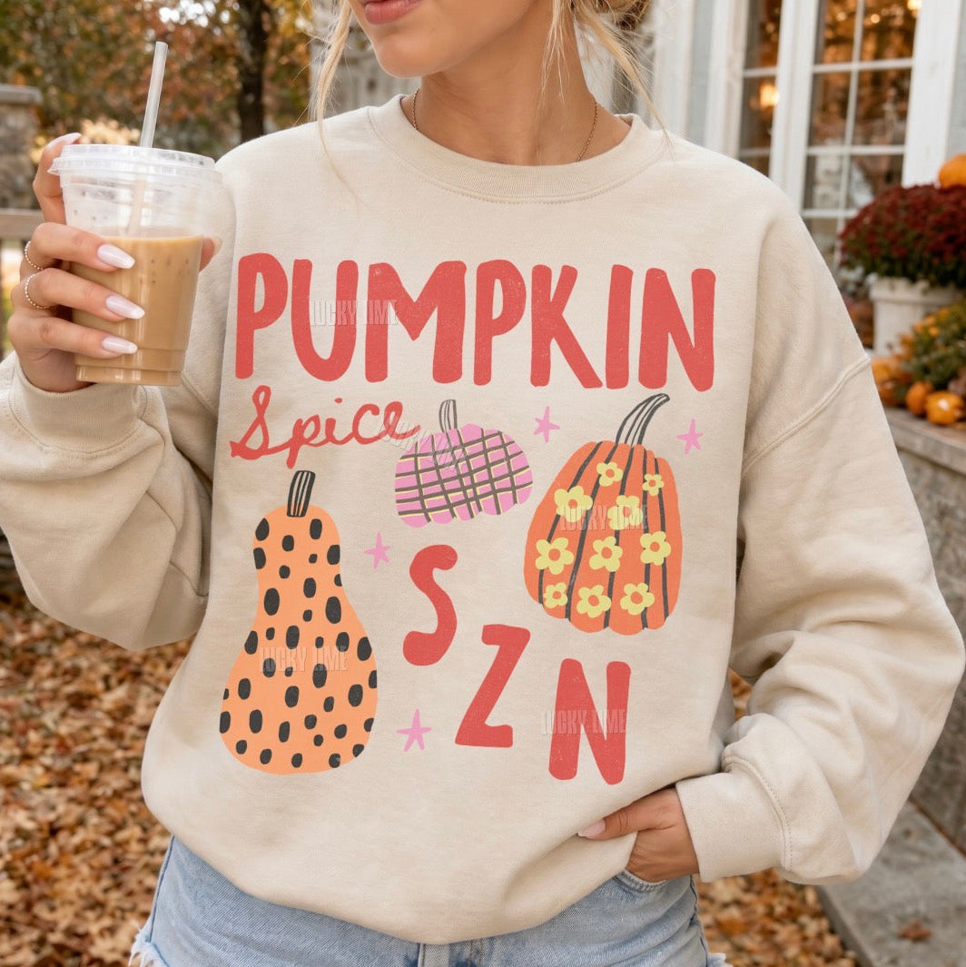 Pumpkin Spice SZN Distressed Crewneck Sweatshirt