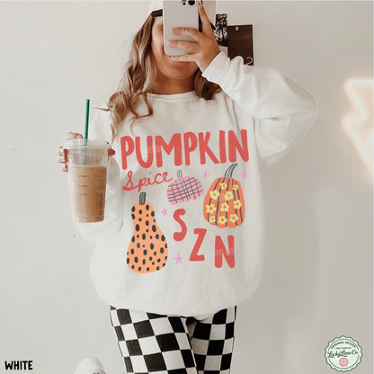 Pumpkin Spice SZN Distressed Crewneck Sweatshirt