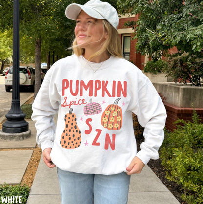Pumpkin Spice SZN Distressed Crewneck Sweatshirt