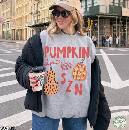 Pumpkin Spice SZN Distressed Crewneck Sweatshirt