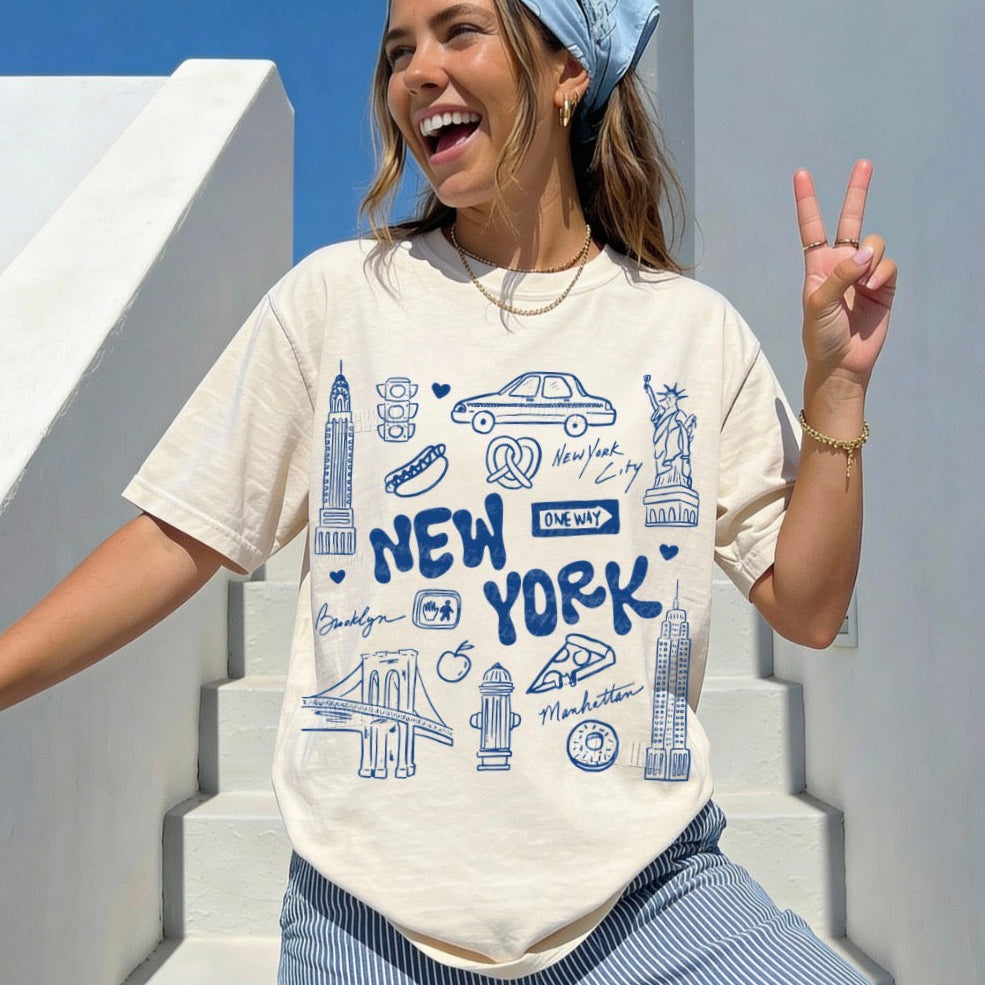 New York Doodle Collage Comfort Colors® T-shirt