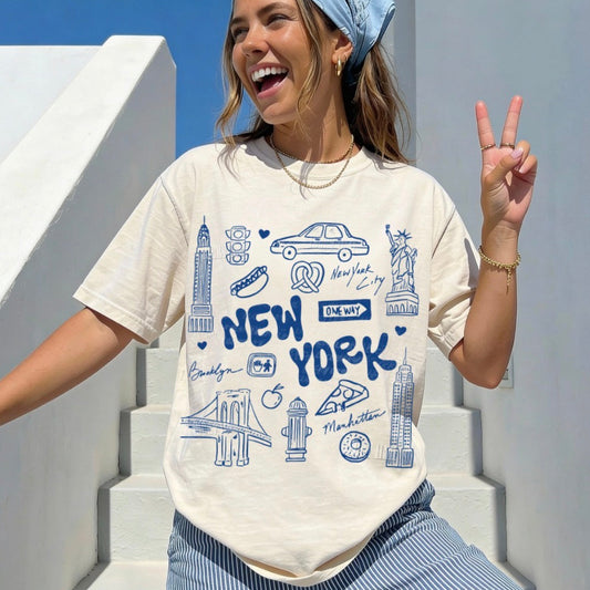 New York Doodle Collage Comfort Colors® T-shirt