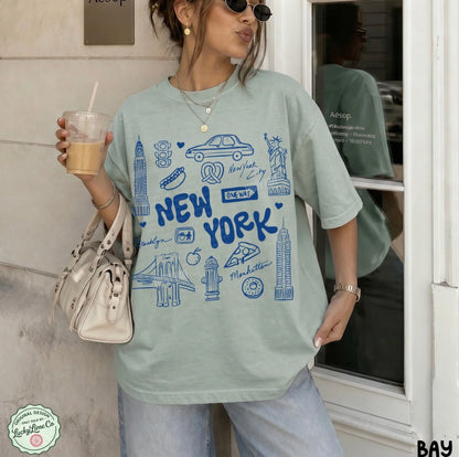 New York Doodle Collage Comfort Colors® T-shirt