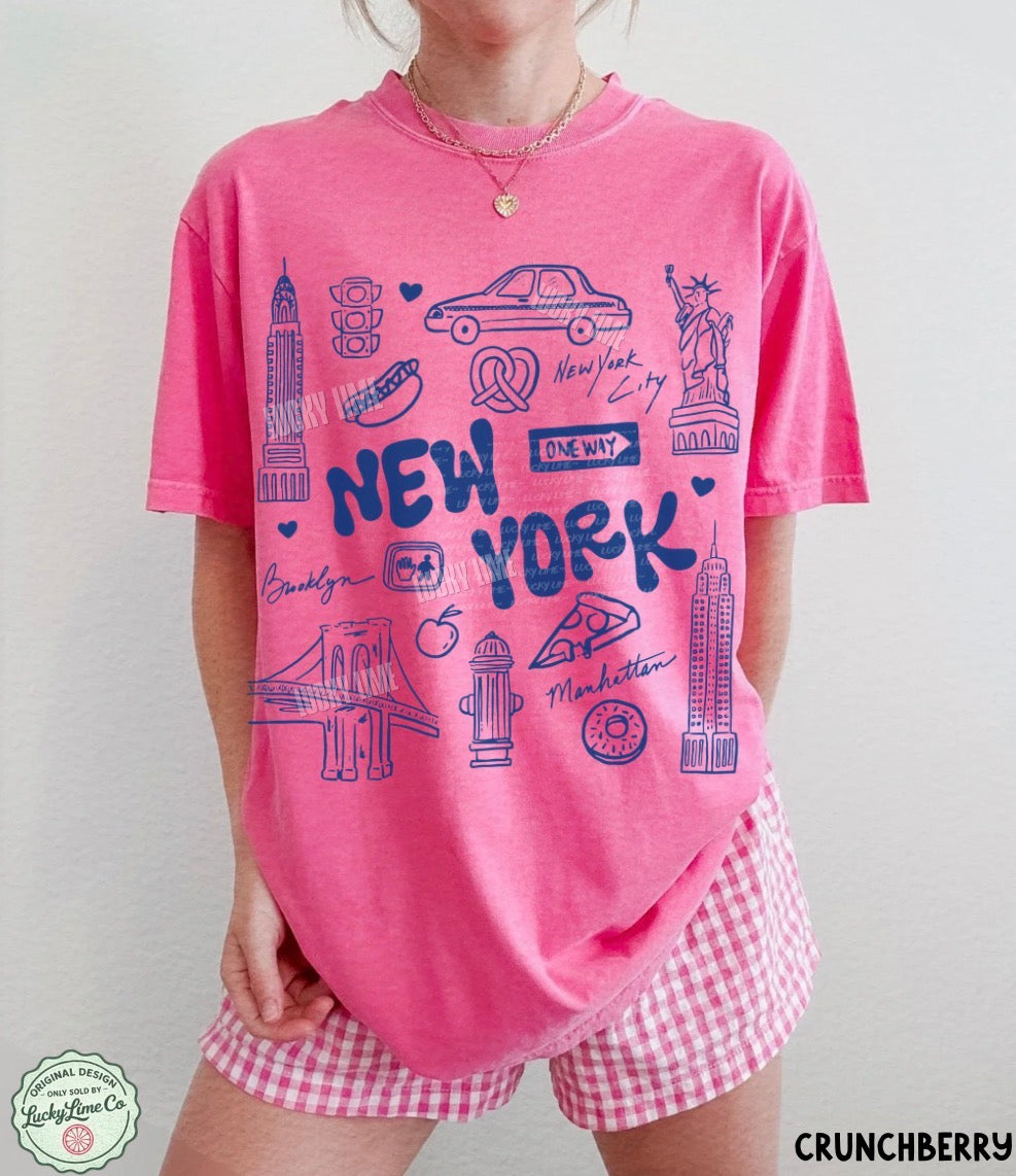 New York Doodle Collage Comfort Colors® T-shirt