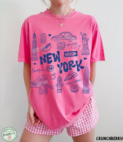 New York Doodle Collage Comfort Colors® T-shirt