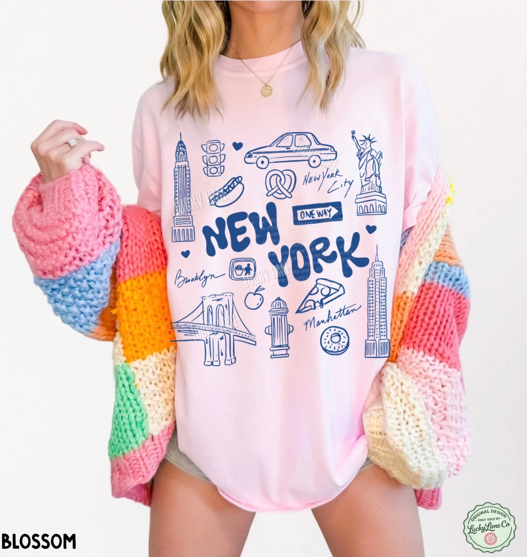 New York Doodle Collage Comfort Colors® T-shirt