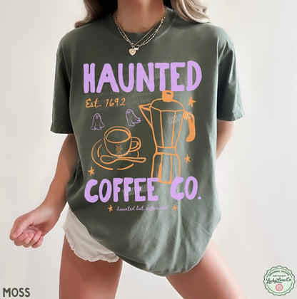 Haunted Coffee Co. Orange Purple Comfort Colors® T-shirt (light)