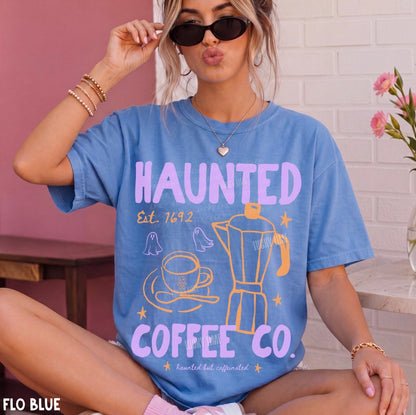 Haunted Coffee Co. Orange Purple Comfort Colors® T-shirt (light)
