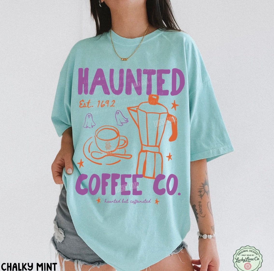 Haunted Coffee Co. Comfort Colors® T-shirt (dark)