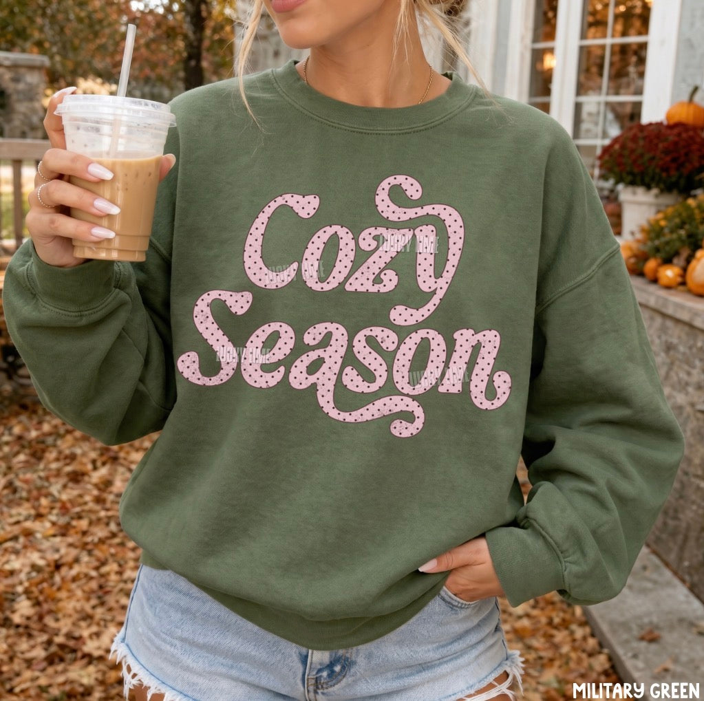 Cozy Season Polka Dot Crewneck Sweatshirt